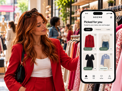Shopper browsing personalised fashion discovery