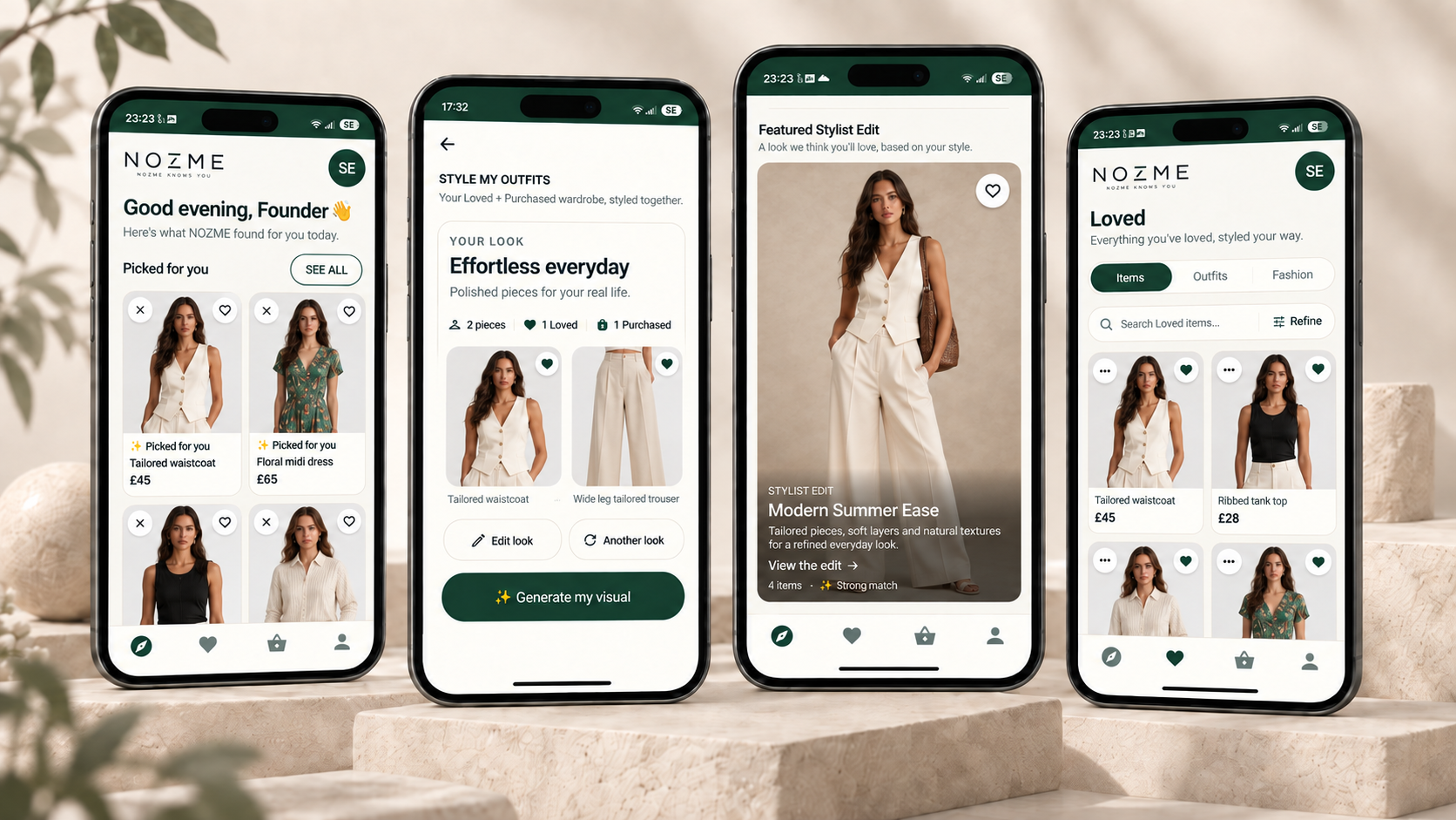 NOZME app — women's styling